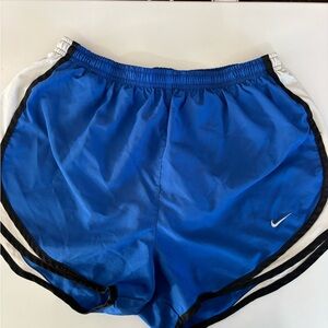 Nike Women's Royal Blue and White Athletic Shorts